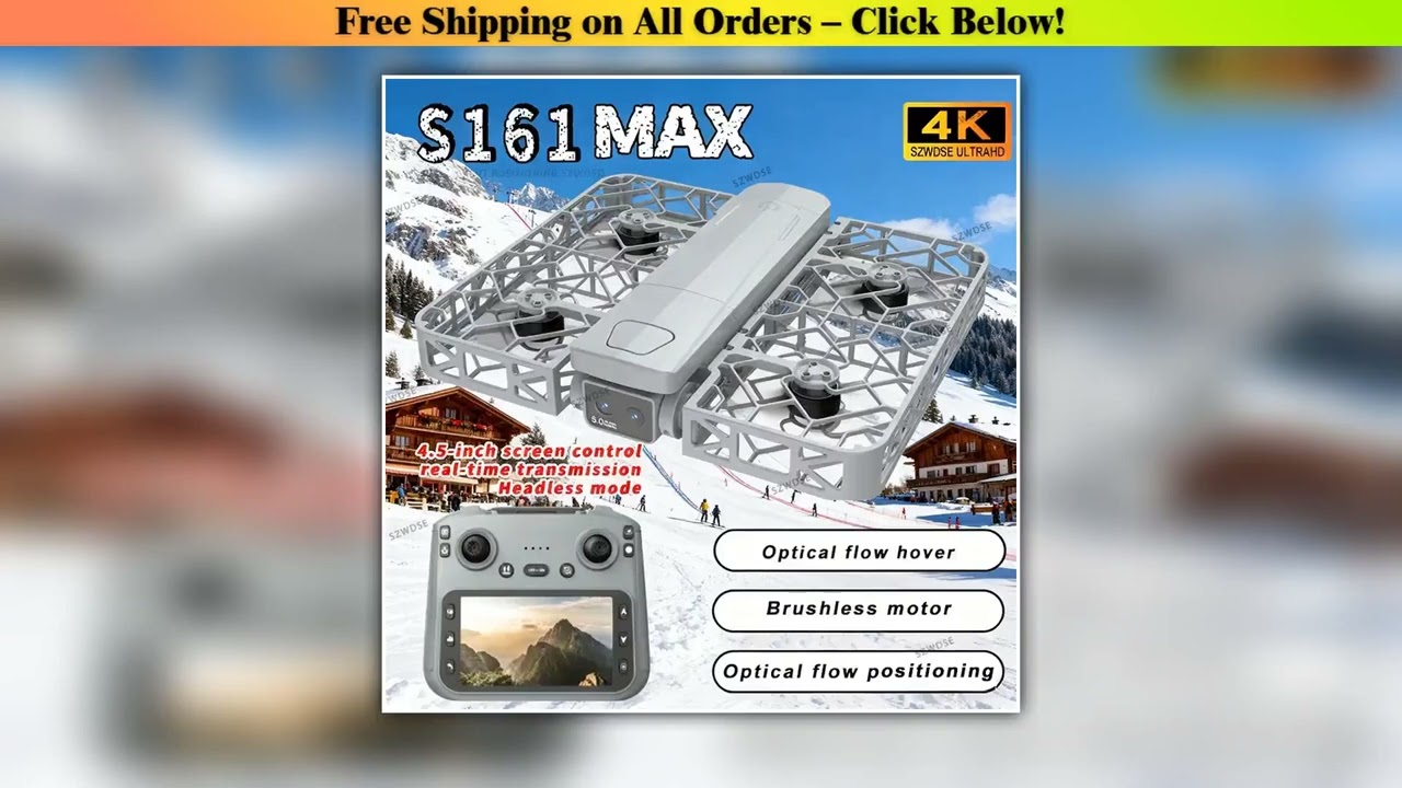 RC Mini Drone Cam Flying Camera Screen Control 4K HD Aerial Photography Brushless Full Enclosure