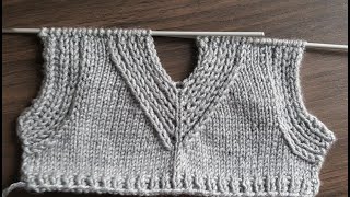 How to make a V-neck while knitting a sweater?