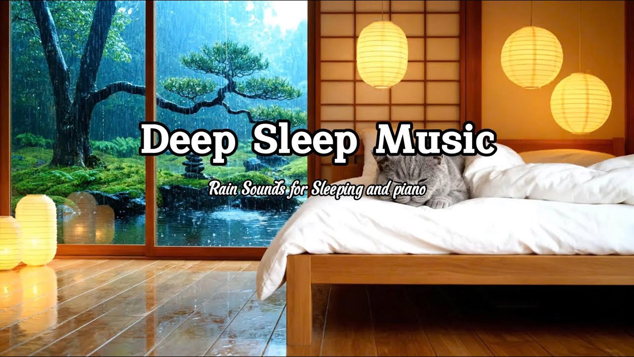Warm Bedroom to Sleep Instantly - Relaxing Piano with Gentle Rain for Stress Relief and Anxiety