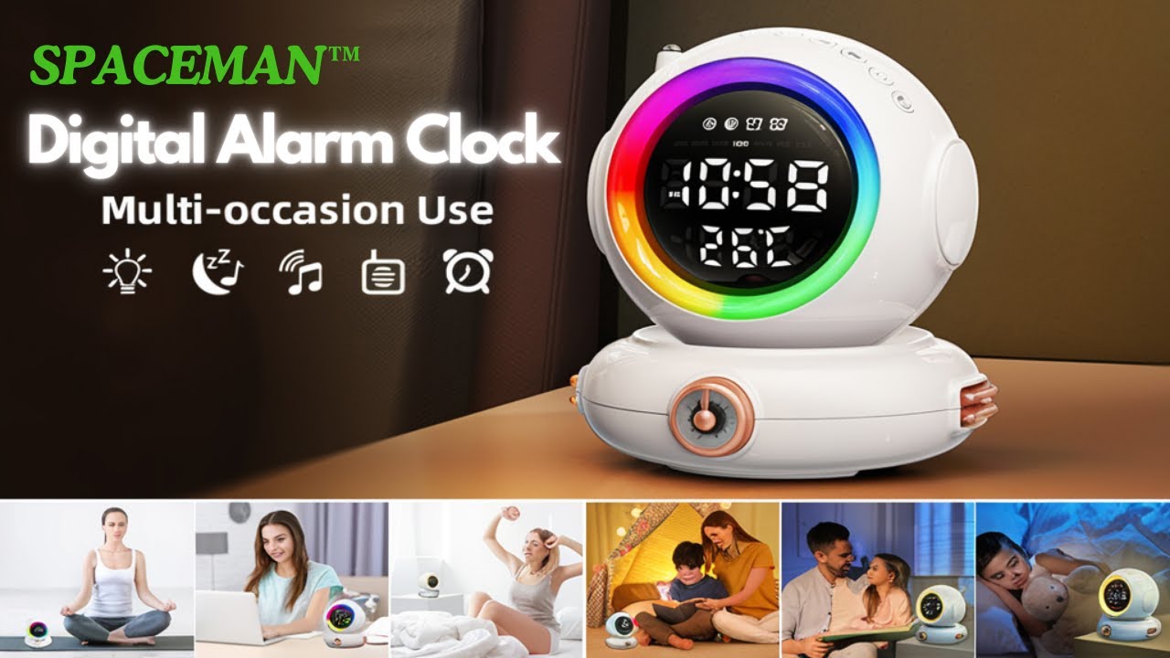 SPACEMAN™ Digital Alarm Clock - YouTube