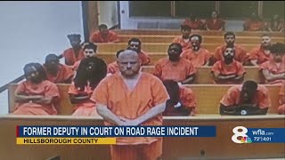 A former Hillsborough County deputy accused of throwing water bottle at woman during road rage incid