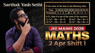 Jee Mains 2026 Maths Apr 2 Shift 1 Statistics Math In Motion