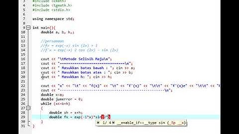 Tutorial Praktikum Diferensiasi Numerik Metode Selisih Maju dan Tengahan