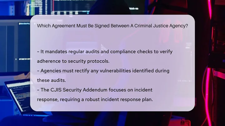 Which Agreement Must Be Signed Between A Criminal Justice Agency? - SecurityFirstCorp.com