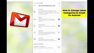 How to Change Inbox Categories In Gmail On Android