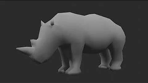 Rhino ready to charge animation