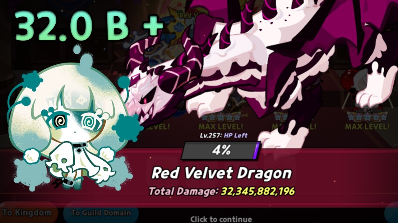 32.0 B+ DAMAGE !!! Red Velvet Dragon 🐉 l CookieRun Kingdom