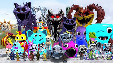 ALL ZOONOMALY MONSTERS FAMILY VS ALL GARTEN OF BANBAN VS ALL FNAF 1-10 ANIMATRONICS In Garry
