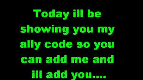 Ally Code: Black ops wii