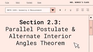 Section 2.3 Lecture Video