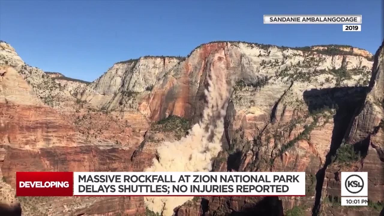 ‘It sounded like thunder’: Rockslide at Zion startles tourists