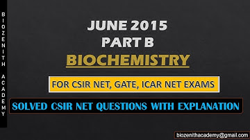 JUNE 2015 PART B BIOCHEMISTRY II CSIR NET LIFESCIENCE