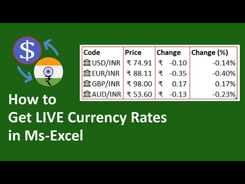 12. How to get Live Currency Rates in Ms-Excel - #1MinuteSnippets