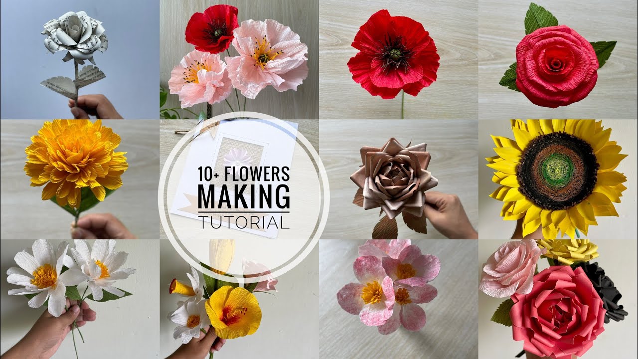 10+ DIY paper flowers making idea|| easy paper flower making tutorial 