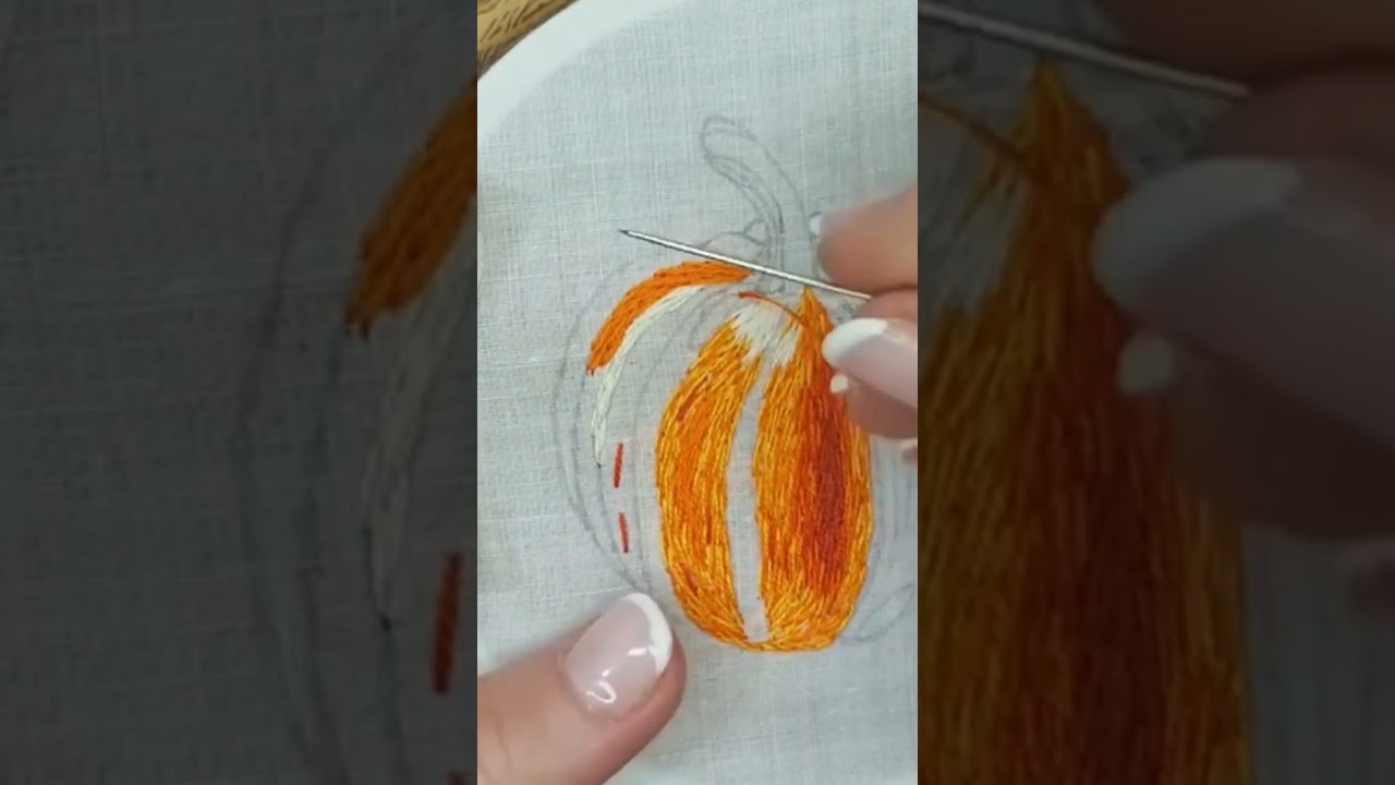 How to embroider a pumpkin - part 7 