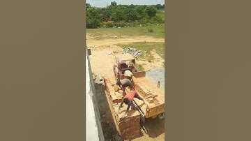 Building Construction Technology | Bricks unloading technique live from construction site #shorts