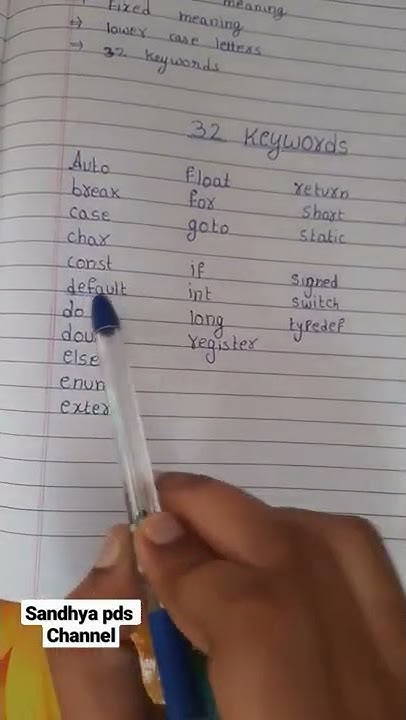 32 keywords in c language - YouTube
