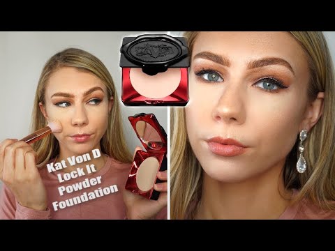 First Time Trying Kat Von D Lock Powder Foundation! Cruelty Free - YouTube