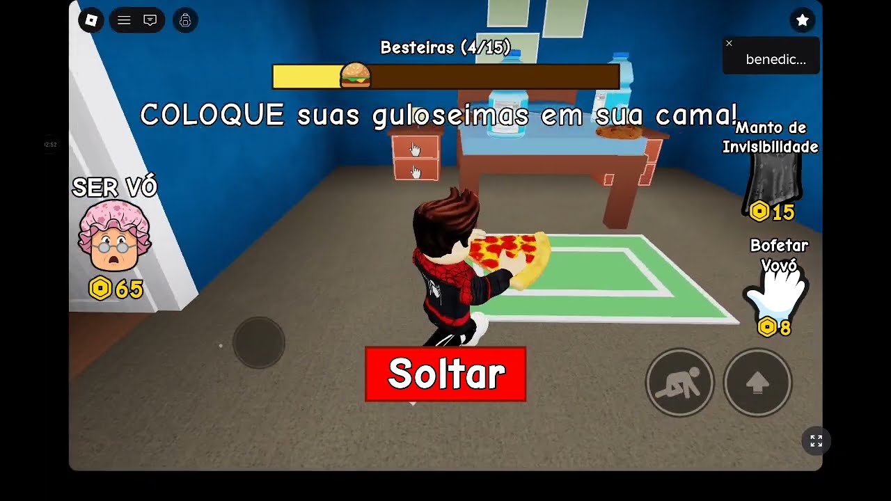 Joguei um jogo que tem que roubar a comida da vóvo
