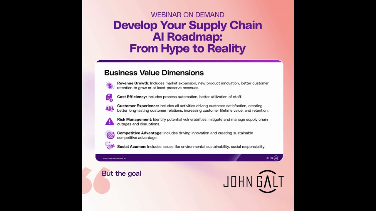 AI in Supply Chain: Evaluating Business Value Dimensions