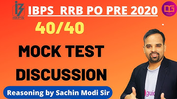 IBPS RRB PO 2020/ IBPS RRB Reasoning/Complete Mock Test Discussion   Reasoning by Sachin Modi Sir
