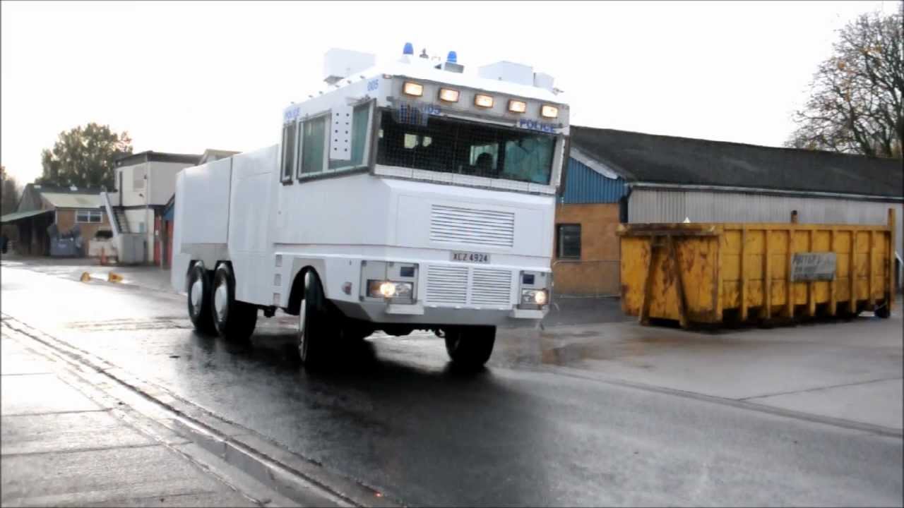 NI Police Water Cannon Demo at The Emergency Services Show 2011 ...
