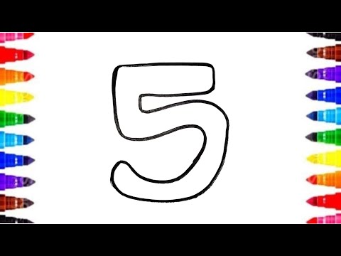 Number 5 🔢Drawing Painting And colouring for the preschool kids