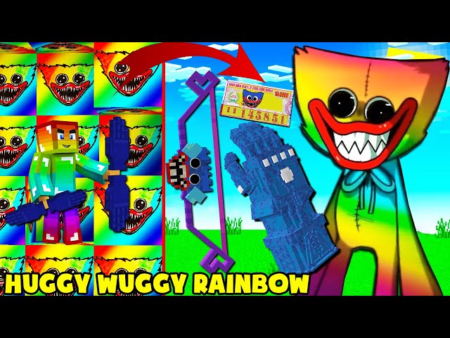 MINI GAME : CUỘC CHIẾN ĐÀO HUGGY WUGGY CẦU VỒNG MINECRAFT ** NOOB BẤT TỬ MỘT ĐẤM PHÁ HỦY THẾ GIỚI