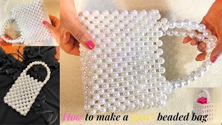 how to make a beaded bag/ how to make pearl beaded a bag  /make a beaded pearl  bag