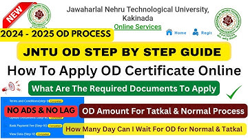 How to apply for JNTUK OD original degree Telugu || Step by step application process in telugu