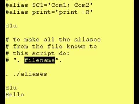 Intro To Korn Shell - 18c Storing Aliases in a file