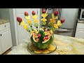 How to Make Watermelon Peacock |  DIY Watermelon  Bowl Centerpiece