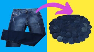Ideia Incrível De Tapete Feito Com Calça Jeans Velha I Decoraçao Casa I Dida Oliver