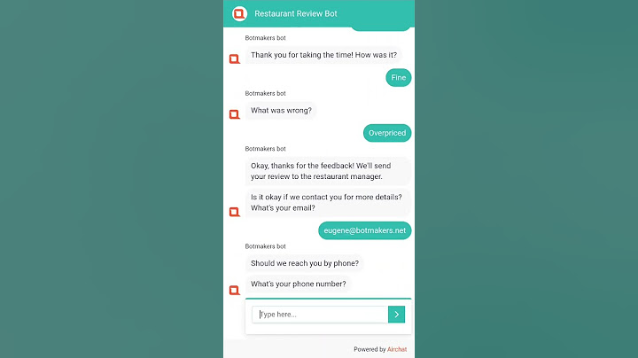 Restaurant Review Bot for Websites