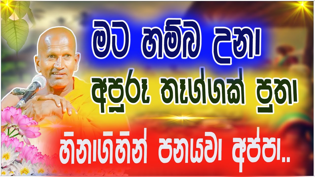 මට හම්බවුනා අපූරූ තෑග්ගක් පුතා | කාගම  සිරිනන්ද හිමි  | Kagama Sirinanda HImi