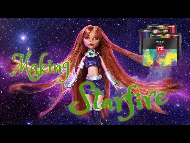 Making Starfire Ooak Doll Repaint Testing Out Arteza Watercolor Pencils Youtube