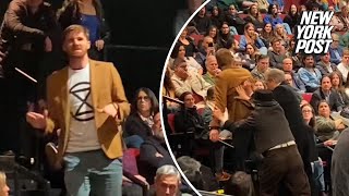 Climate activists halt Jeremy Strong, Michael Imperioli Broadway play