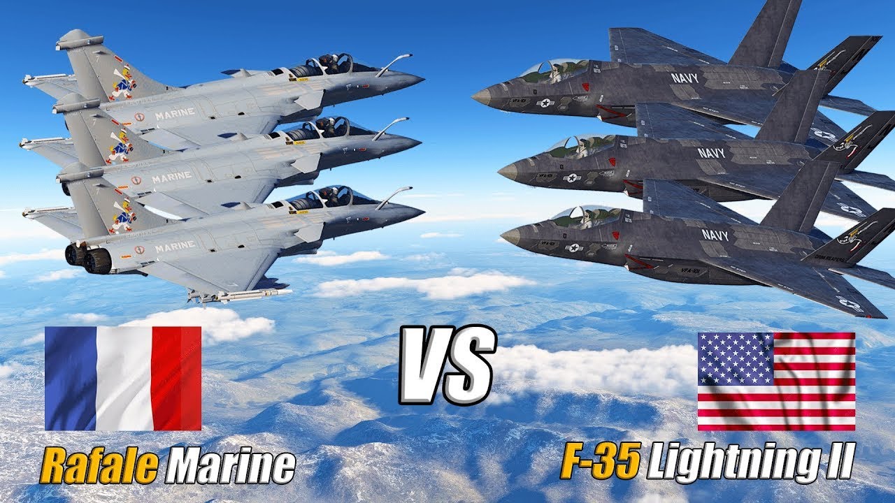 25 US F-35C Lightning II vs 25 French Rafale M – Epic Naval Air Battle