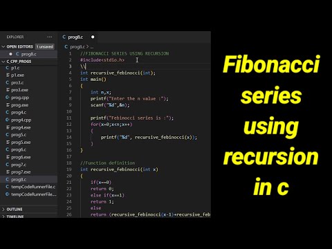 Fibonacci series using recursion in c