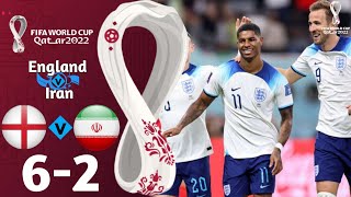 England vs Iran 6-2 World Cup Qatar 2022 • Highlight \& Extended All Goals • HD