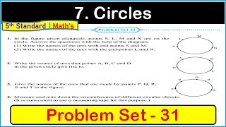 problem set 31 | class 5 math | chapter 7 circles | problem set 31 circles | Maharashtra Board