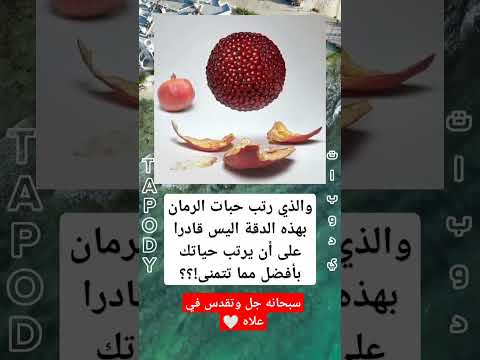 الذي رتب حبات الرمان بهذه الدقة اليس قادرا على أن