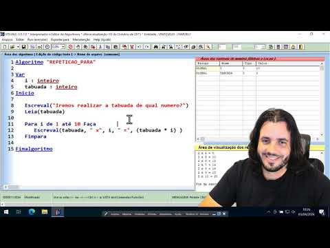 AULA 5 - APRENDENDO A PROGRAMAR - ESTRUTURA DE REPETIÇÃO "PARA" NO VISUALG
