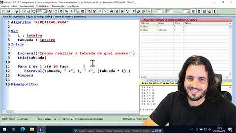 AULA 5 - APRENDENDO A PROGRAMAR - ESTRUTURA DE REPETIÇÃO "PARA" NO VISUALG
