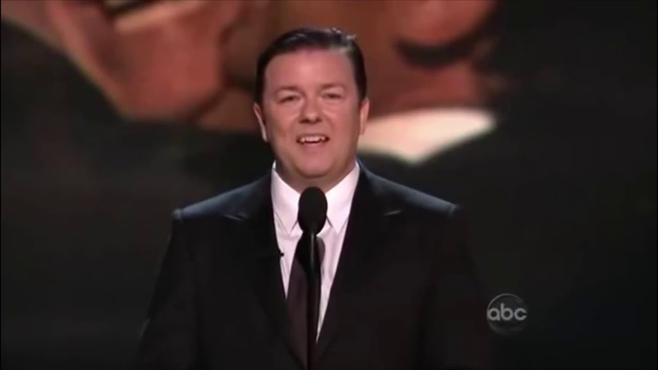 Ricky Gervais takes his Emmy back (from Steve Carell) - YouTube