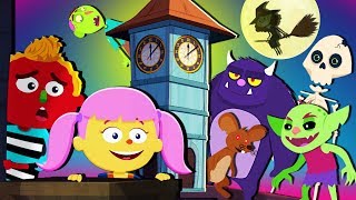 Hickory Dickory Dock Song + Spooky Scary Skeleton Songs For Kids |  Teehee Town