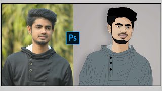 How to create cartoon vector art effect in photoshop | photoshop Vector art portrait photo editing screenshot 5