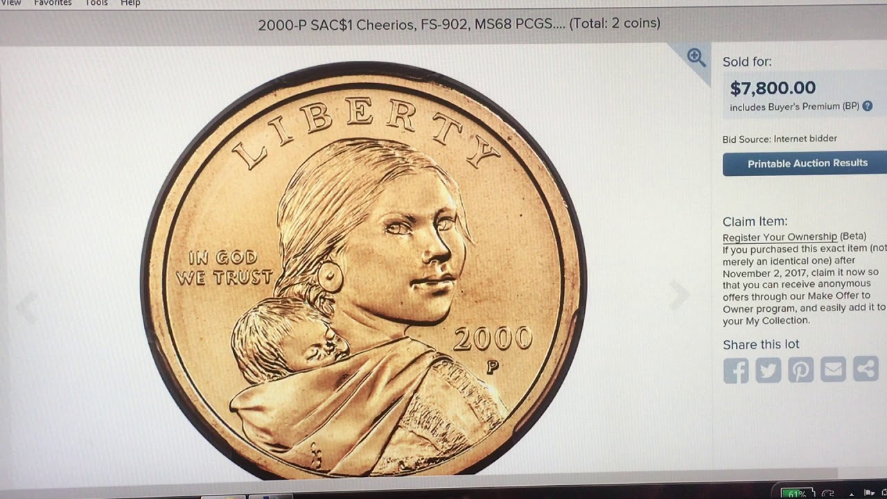 2000-P Sacagawea Dollar in 2x2 Flip