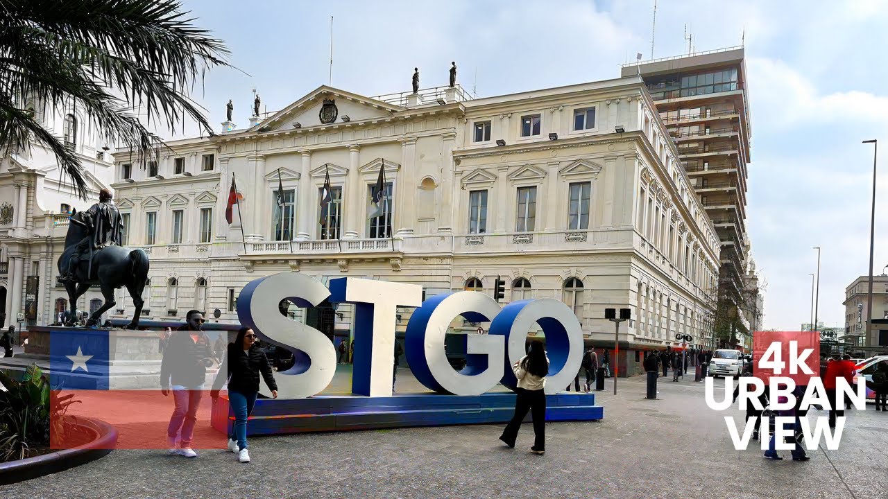 Santiago de Chile Historic Center Walking Tour 4K | Downtown City Walk