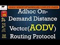 L15 adhoc ondemand distance vectoraodv routing protocol  adhoc network routing protocol